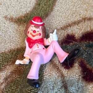 Enesco Red and Pink Clown Action Figure